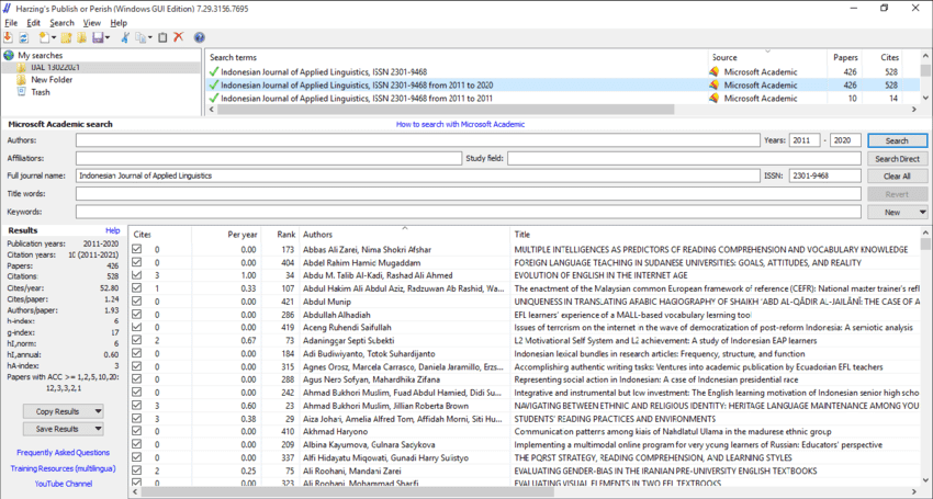 Publish or Perish 8.2 - Image 3